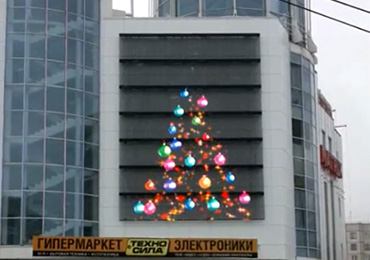 俄罗斯86平米LED灯条屏